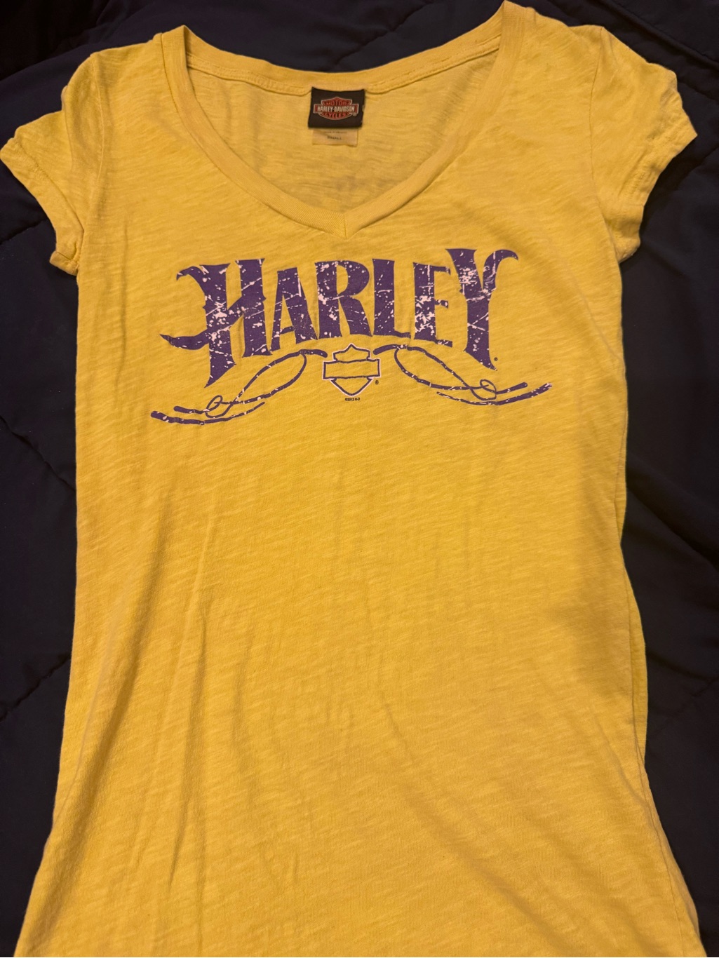 Harley-Davidson Yellow Crewneck Tee With Tag